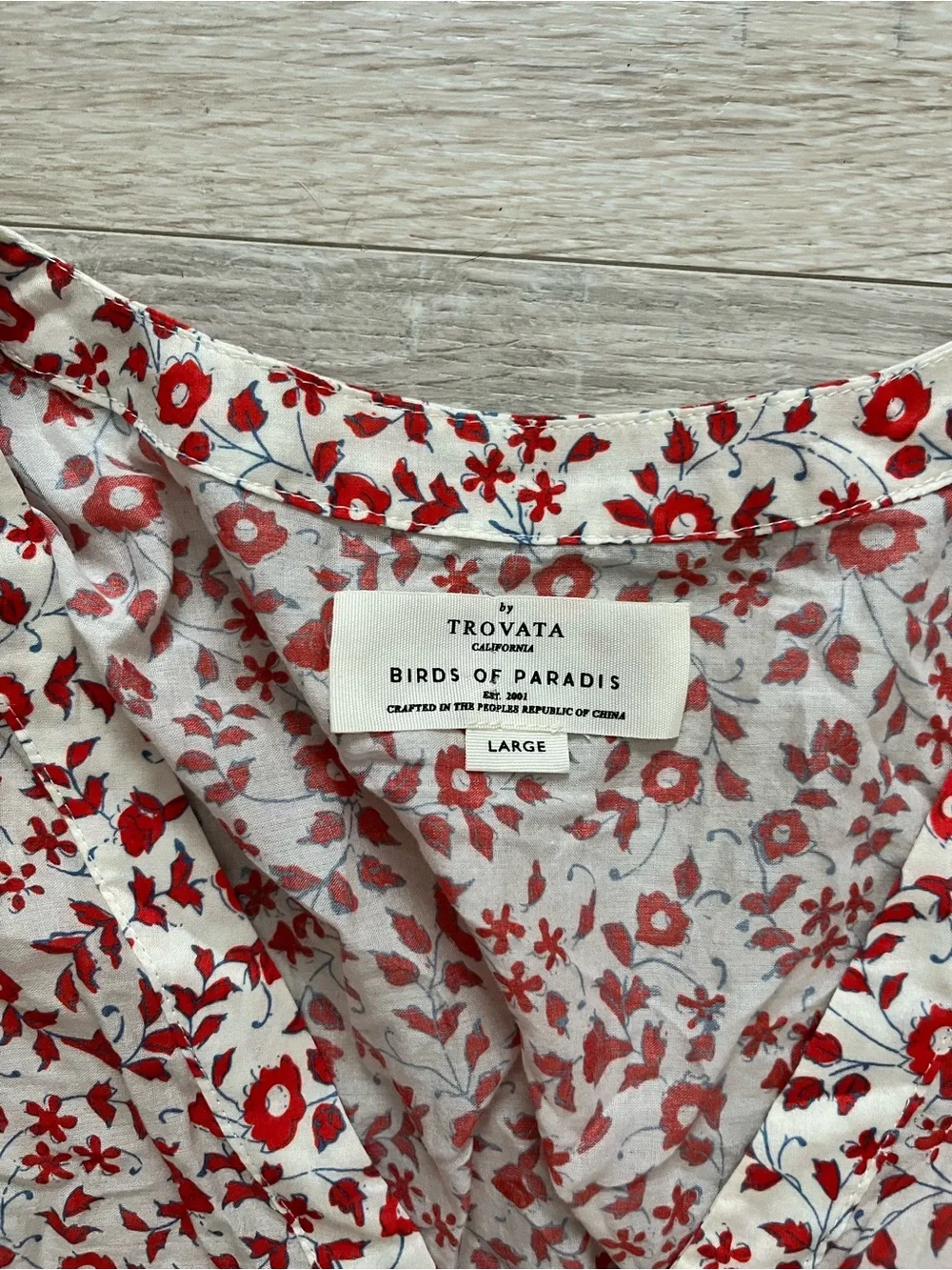 Trovata Birds of Paradis Women’s Rae Dress Red Ivy Floral Sleeveless Size Large